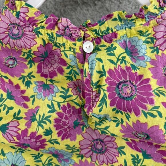 BANJANAN Women's Klara Top Floral Ruffle SIze XS Purple Yellow Daisy Print - Picture 10 of 15
